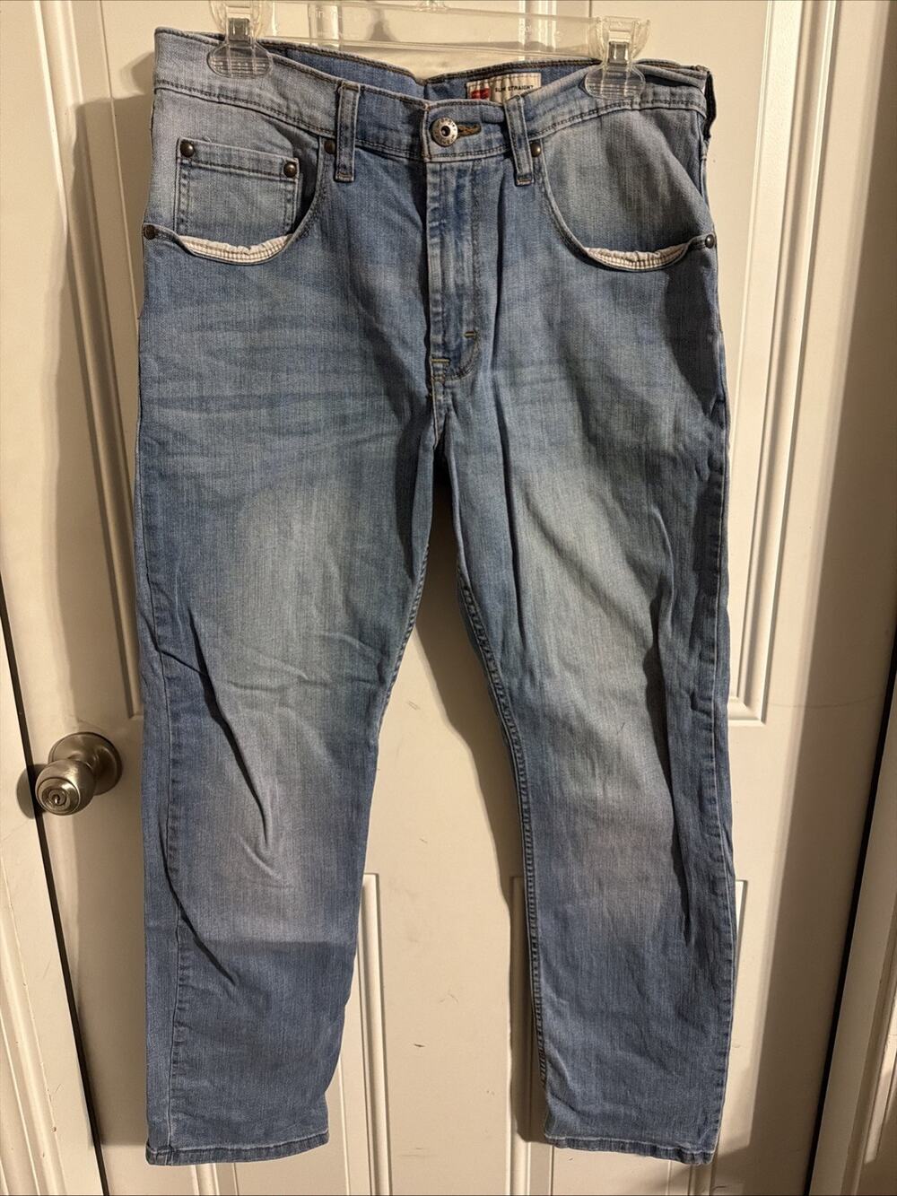 Wrangler Slim Straight 32x30 Jeans Blue Washed Mens